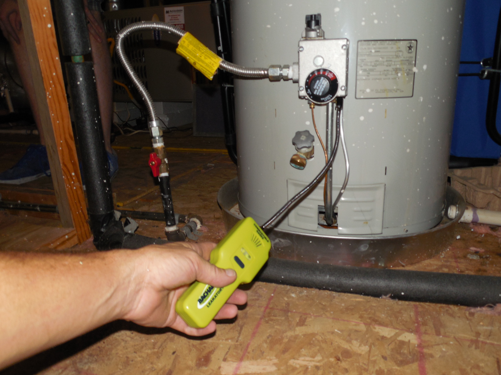 Gas leak at water heater