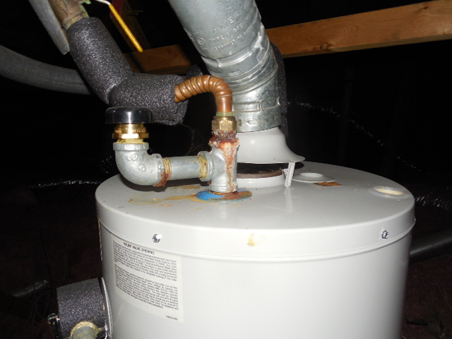 Water heater piping leaks